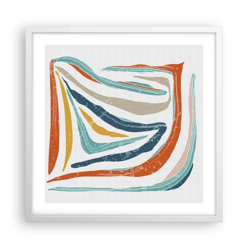 Plakát v bílém rámu - Přátelsky usměvavá abstrakce - 50x50 cm