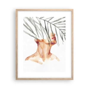 Plakát v rámu světlý dub - Vnímat tep tropů - 40x50 cm