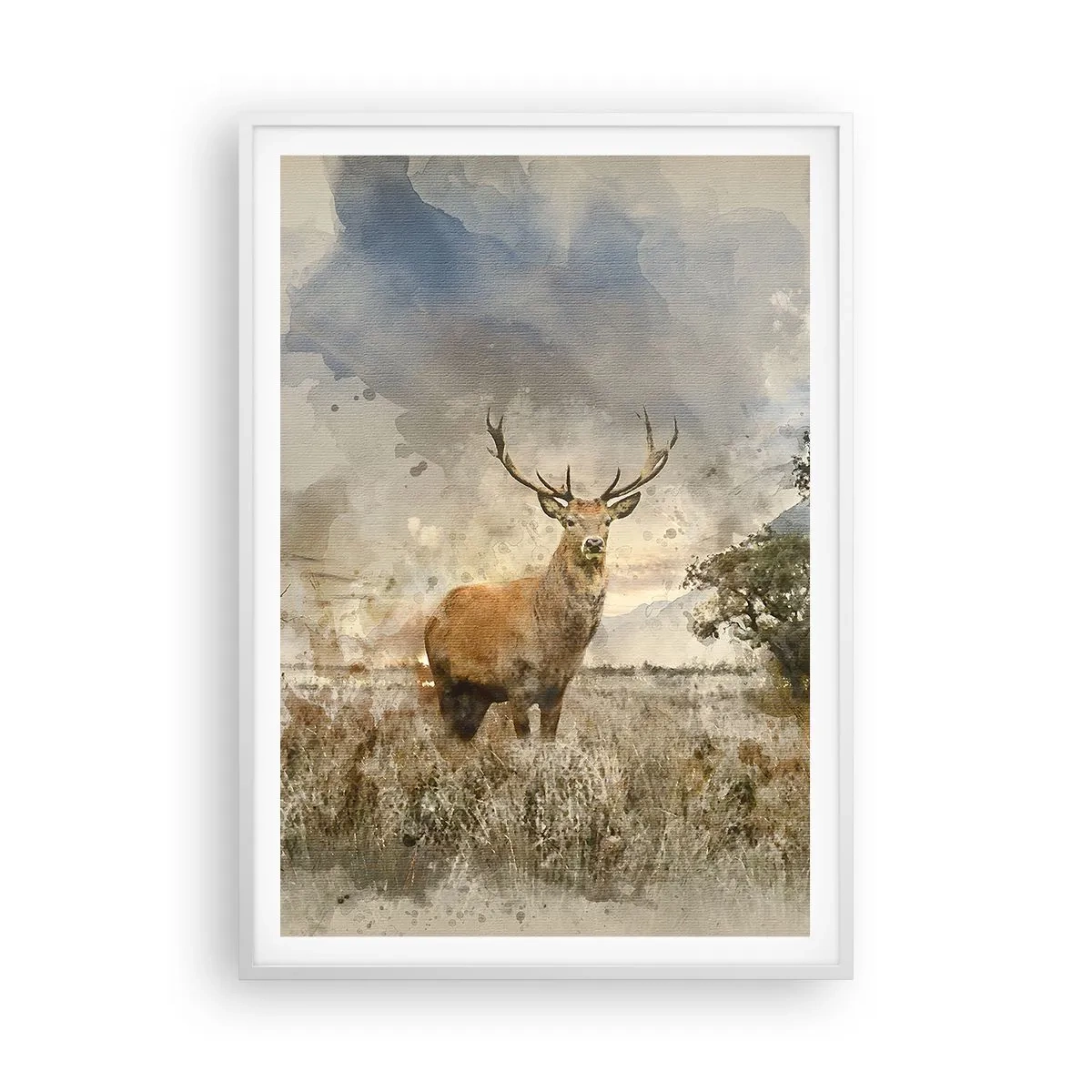 Plakát v bílém rámu - Důstojnost - síla - majestátnost - 70x100 cm