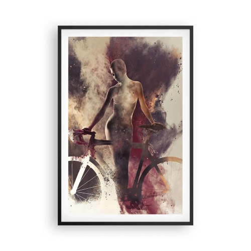 Plakát v černém rámu - Cyklistická duše v mramorových tvarech - 61x91 cm