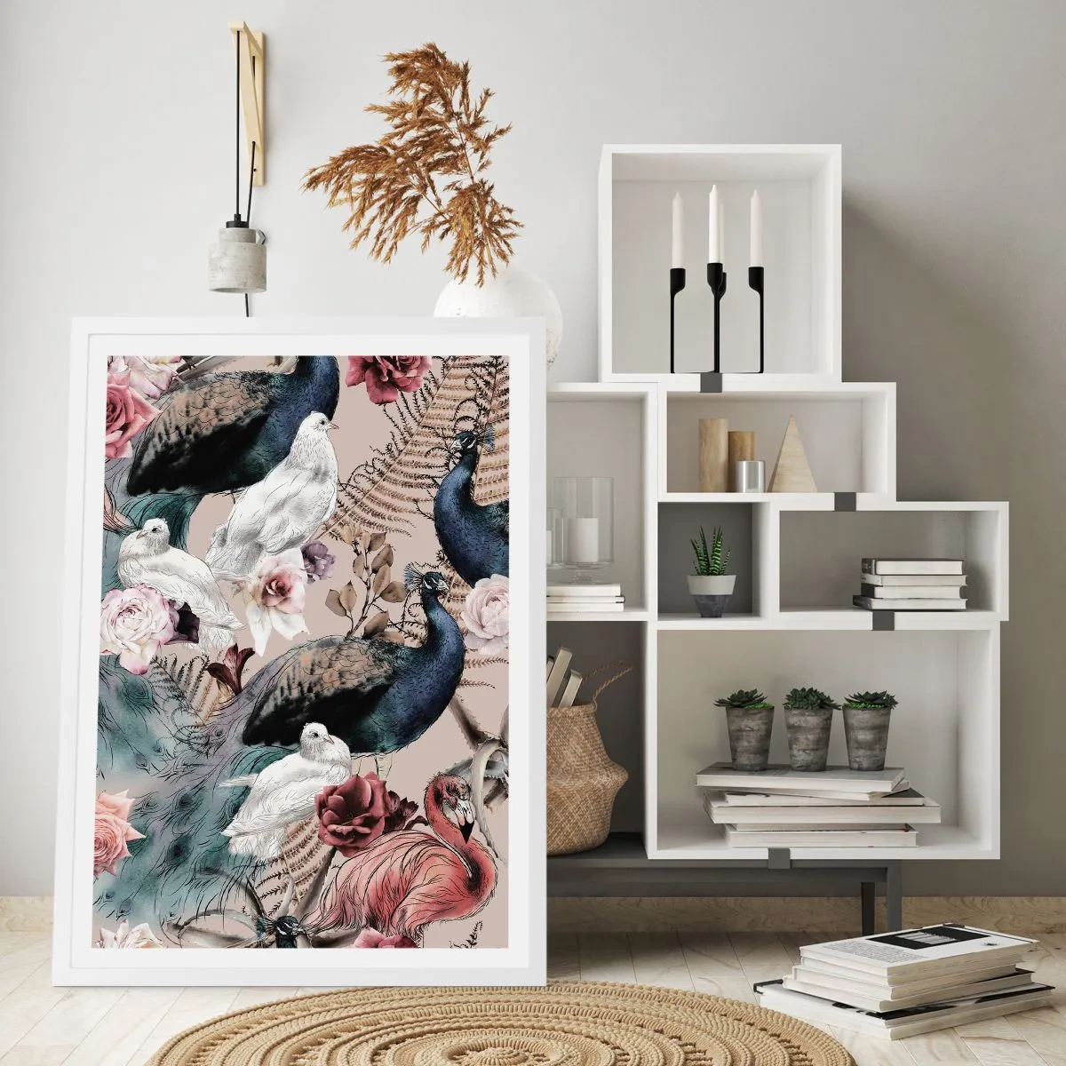 Plakát v bílém rámu - V palácové zahradě - 40x50 cm