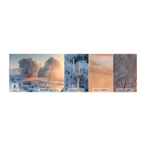 Vzor Fototapety Samolepicí Deluxe Sticker - Vše se leskne ve slunečním krystalu - Krajina, Zima, Řeka - 100x30 cm