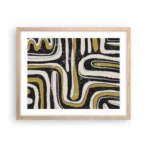 Plakát v rámu světlý dub - Kompozice: trakty a uličky - 50x40 cm