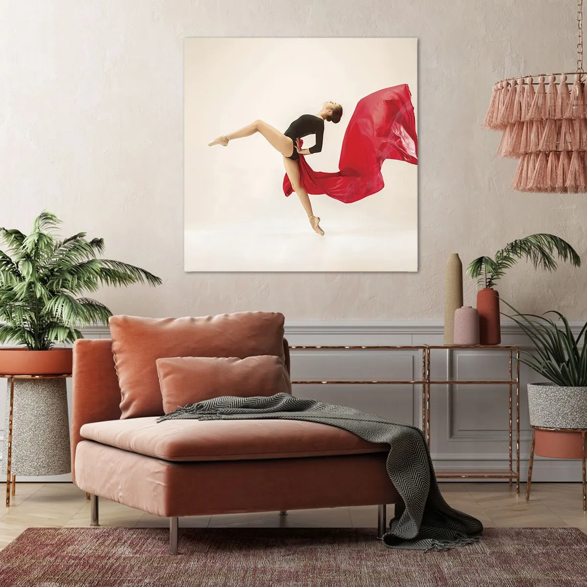 Obraz na plátně - Červené a černé - 30x30 cm