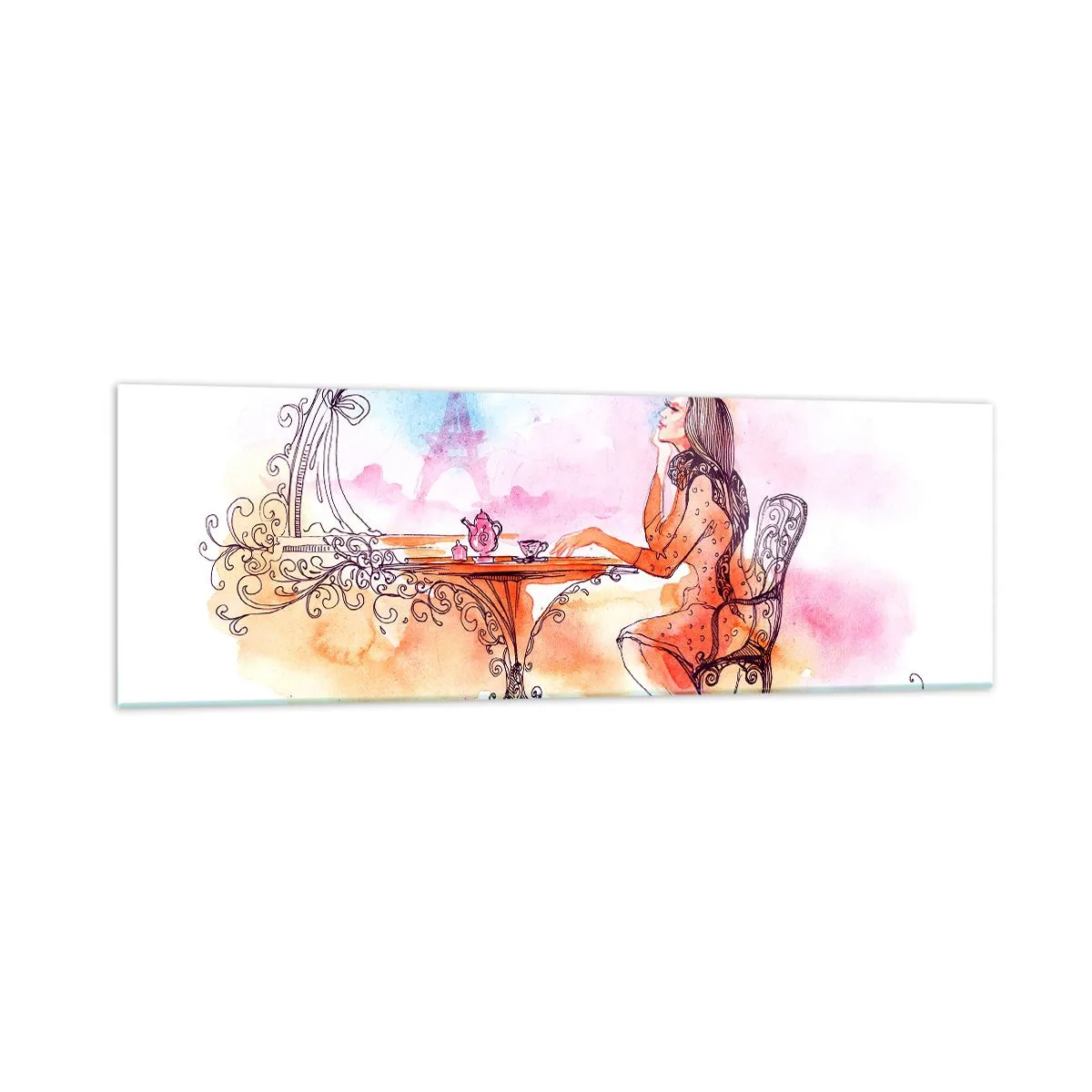 Obraz na skle - Pařížská elegance - 160x50 cm