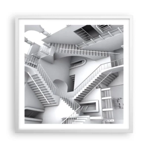 Plakát v bílém rámu - Paradoxy prostoru - 60x60 cm