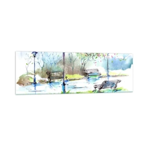 Obraz na skle - Kouzlo parkového ticha - 160x50 cm