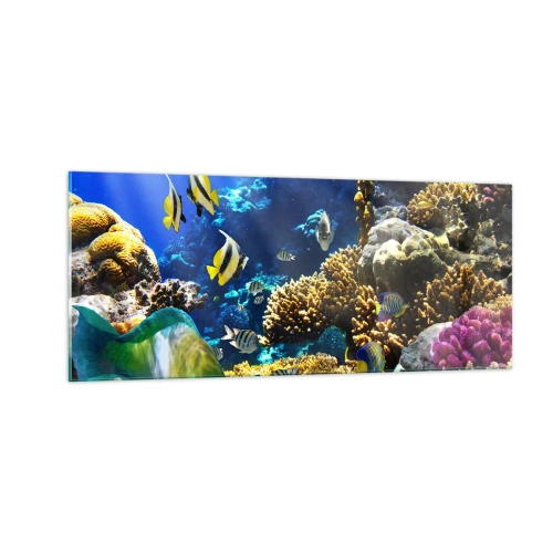 Obraz na skle - Velký provoz na prázdninové stezce - 100x40 cm