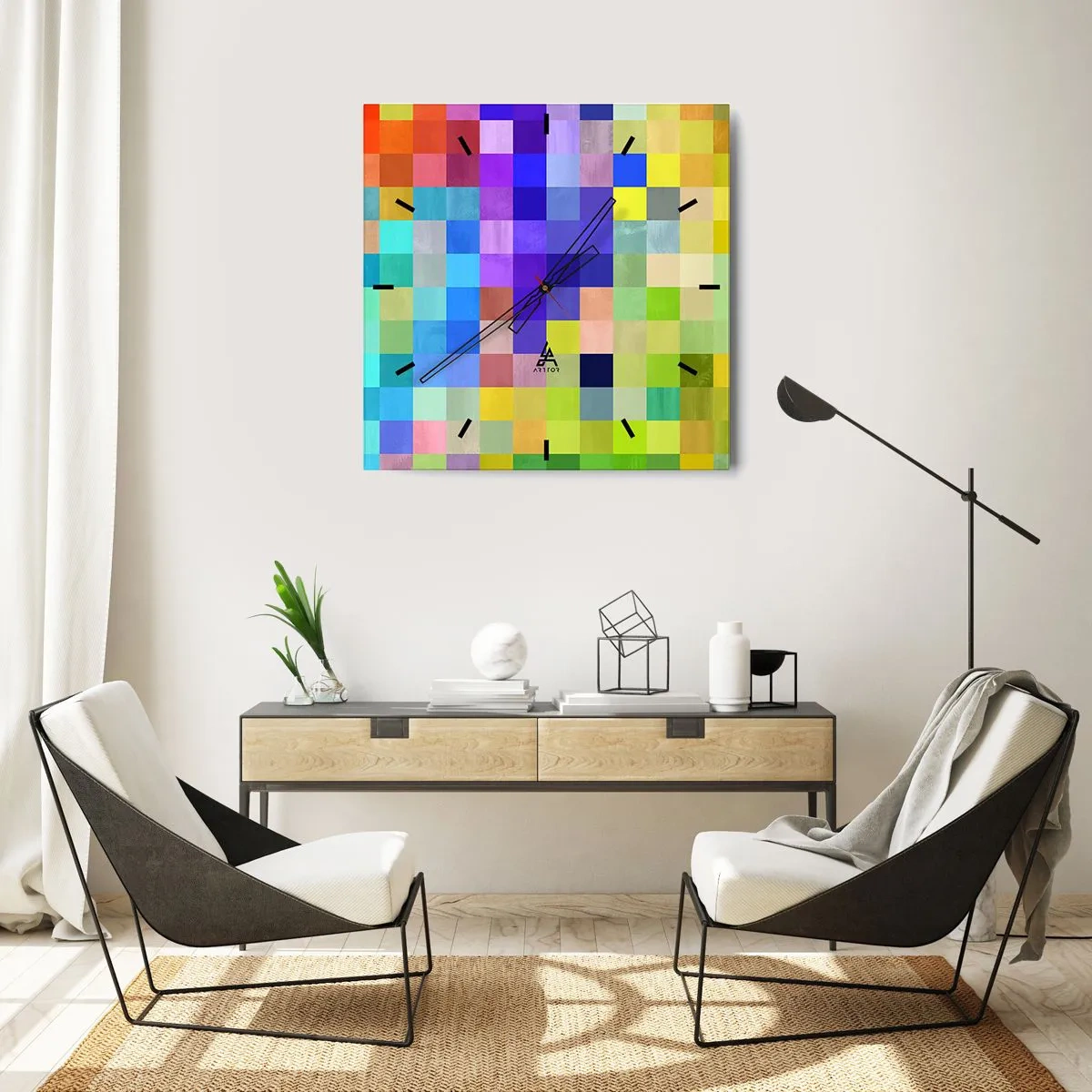 Nástěnné hodiny - Každý jiný, všechny rovné - 40x40 cm