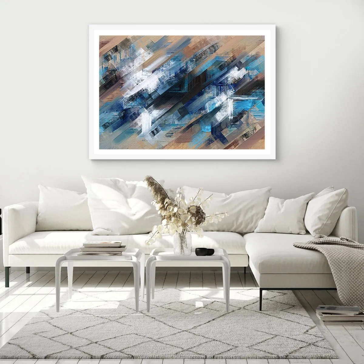 Plakát v bílém rámu - Na modrém úkosu - 91x61 cm