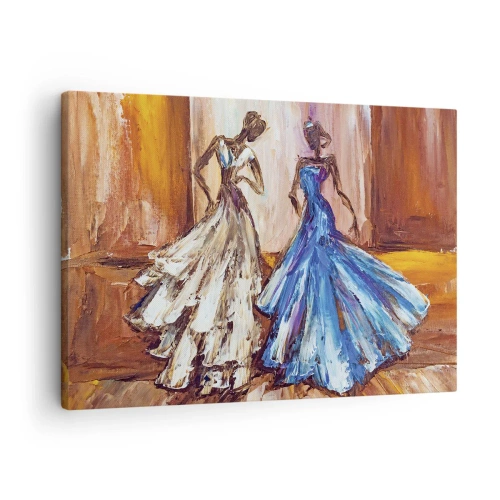 Obraz na plátně - Postavy ve večerních šatech v uměleckém stylu - 70x50cm - Půvabné duo - Moderní nástěnná dekorace do obývacího pokoje a ložnice ARTTOR