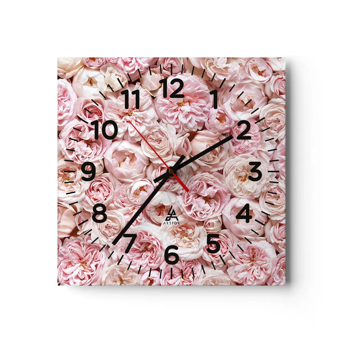 Nástěnné hodiny - Vydlážděná růžemi - 30x30 cm