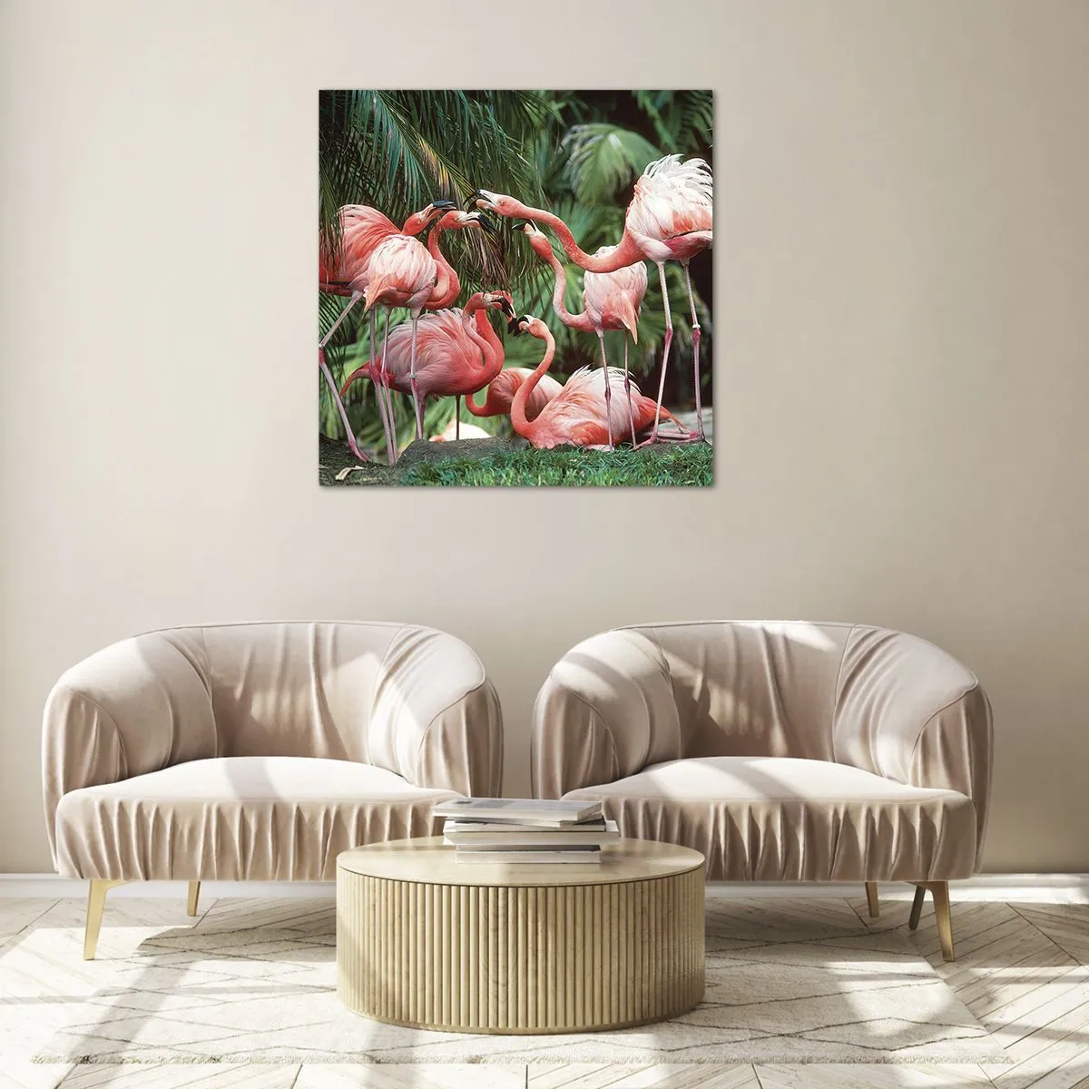 Obraz na skle - Odpolední drby - 40x40 cm