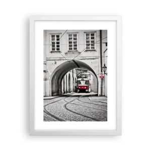 Plakát v bílém rámu - Městským labyrintem - 30x40 cm