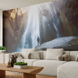 Fototapeta Premium Sand - Obnovení proporce - Vodopád, Skály, Jeskyně - 100x70 cm