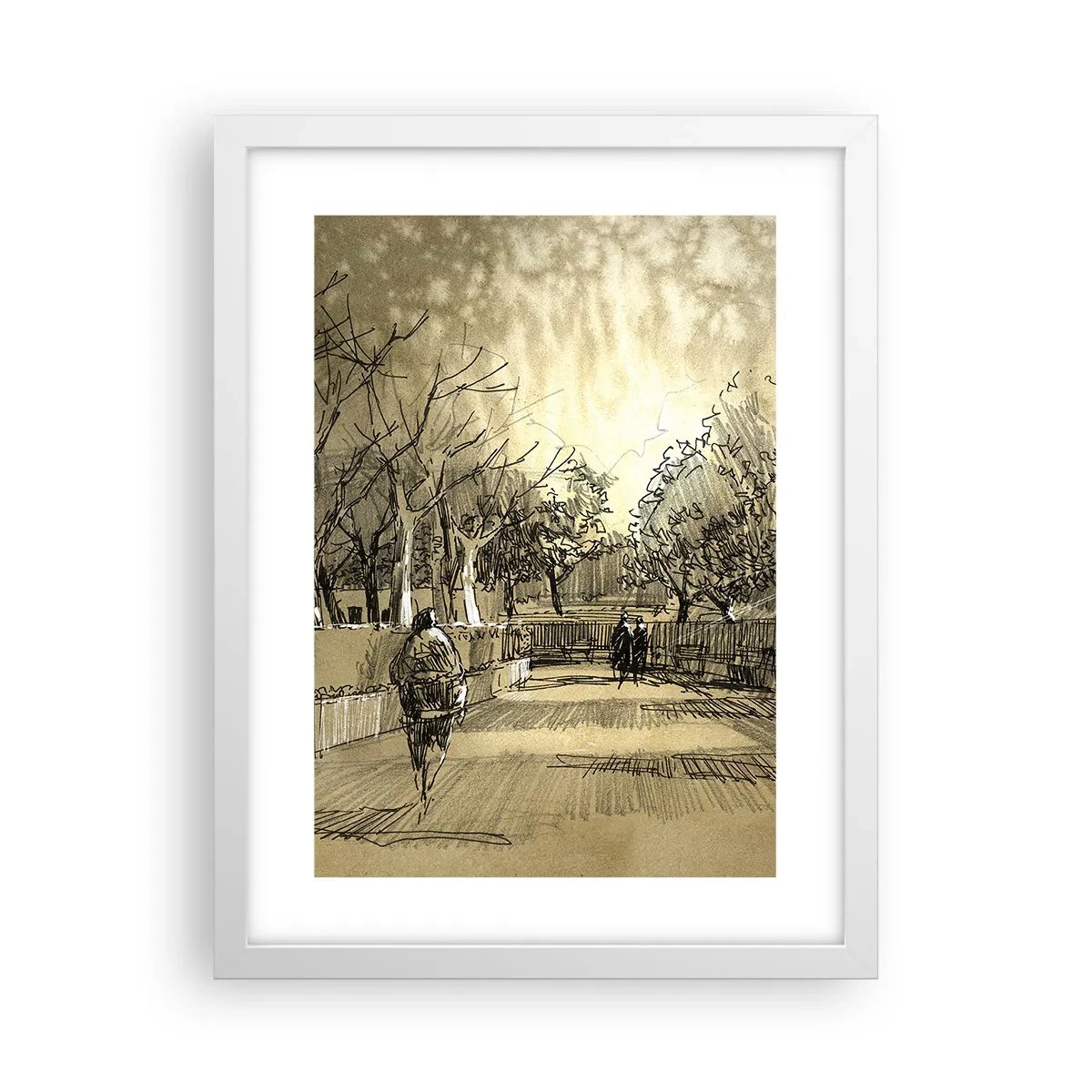 Plakát v bílém rámu - Pírkem zastavený okamžik - 30x40 cm