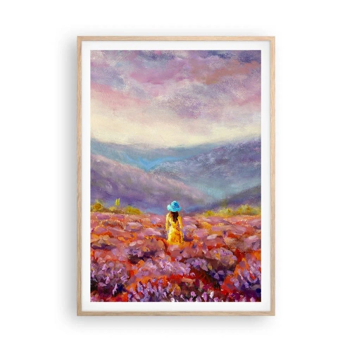 Plakát v rámu světlý dub - V levandulovém světě - 70x100 cm
