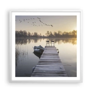 Plakát v bílém rámu - Časem se vrátím - 60x60 cm