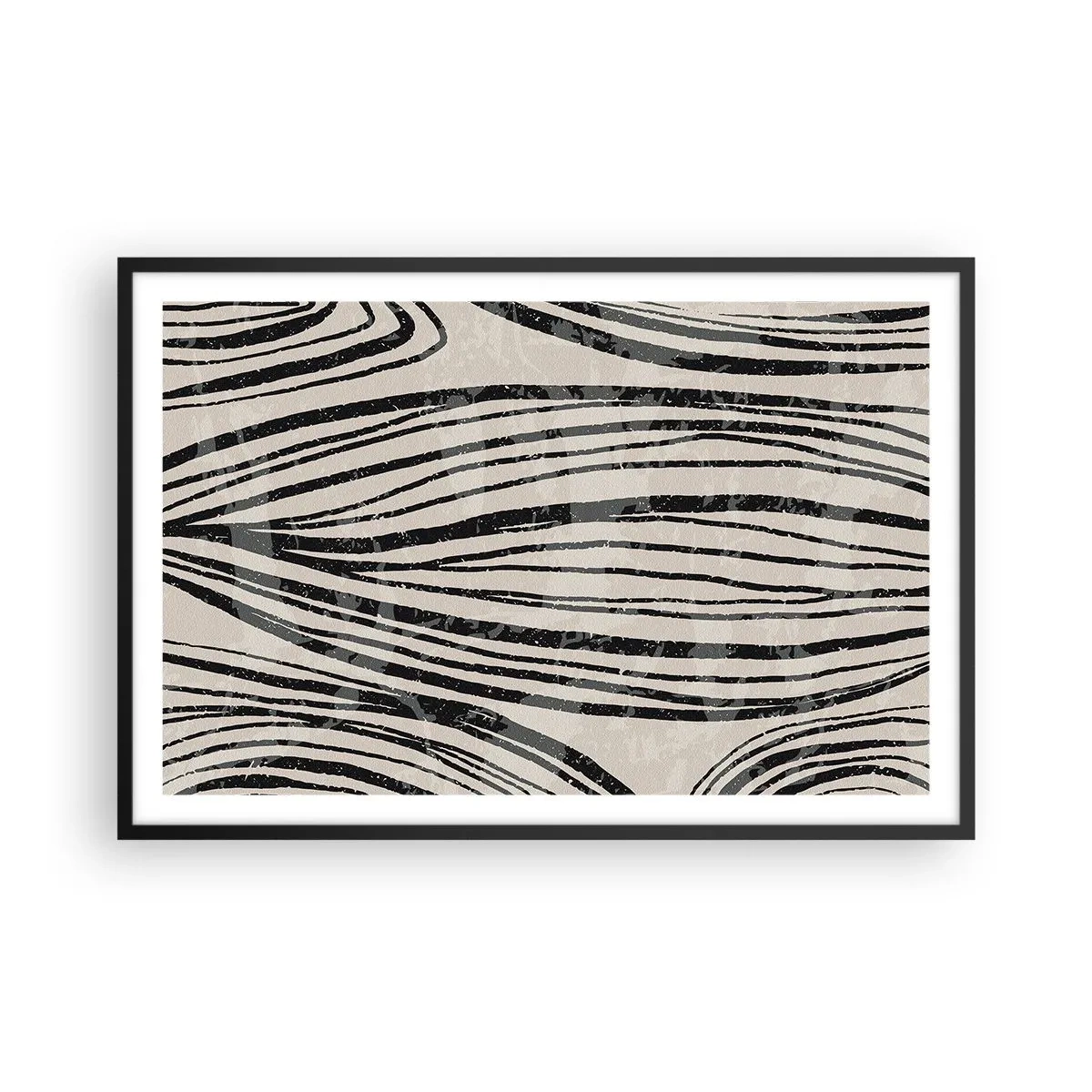 Plakát v černém rámu - Močál s liniemi - 91x61 cm
