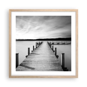 Plakát v rámu světlý dub - U napajedla – klidu - 50x50 cm