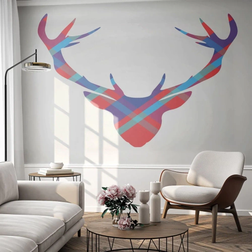 Fototapeta Premium Canvas - Skotský jelen - Abstrakce, Jelen, Parohy - 500x350 cm