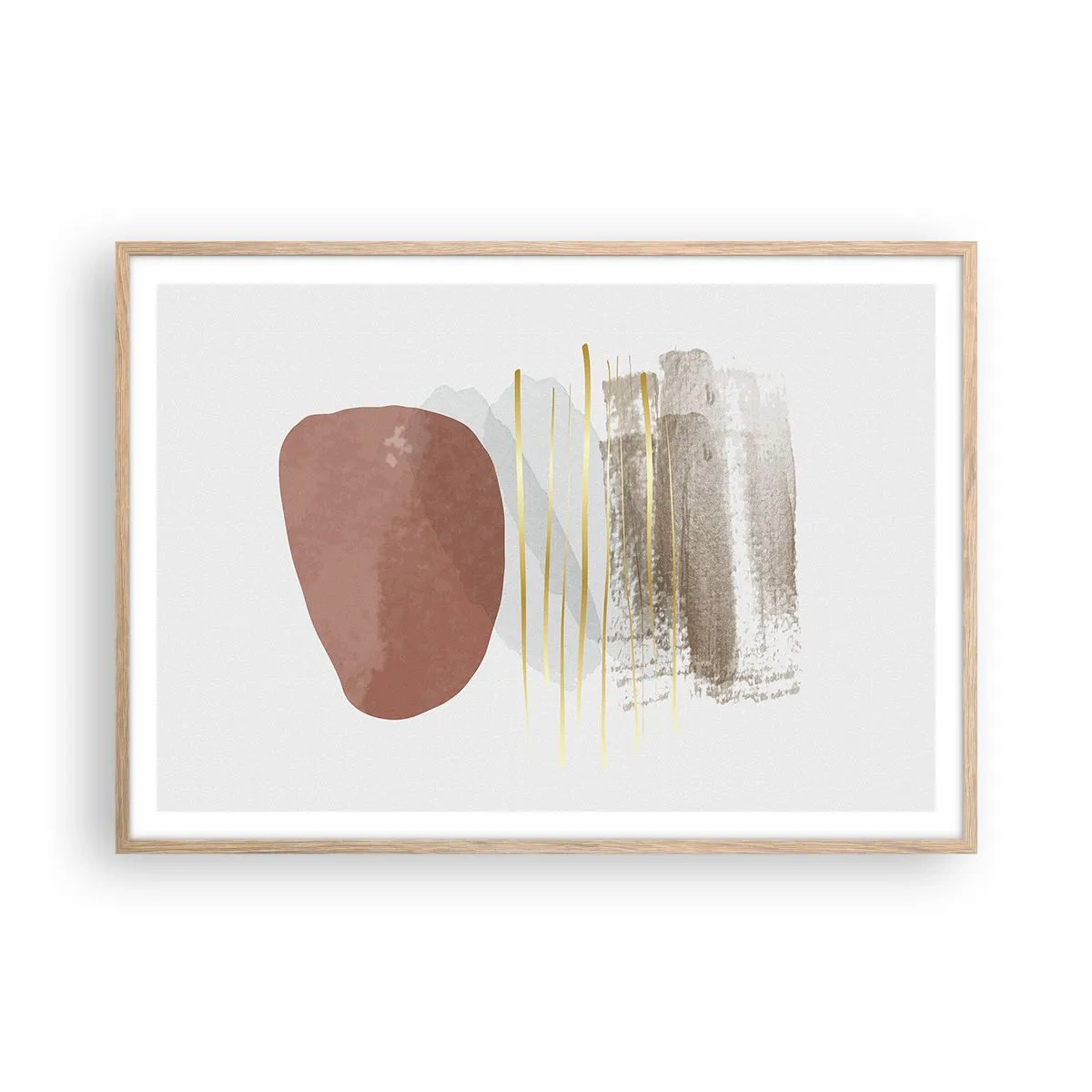 Plakát v rámu světlý dub - Abstraktní kolonáda - 100x70 cm