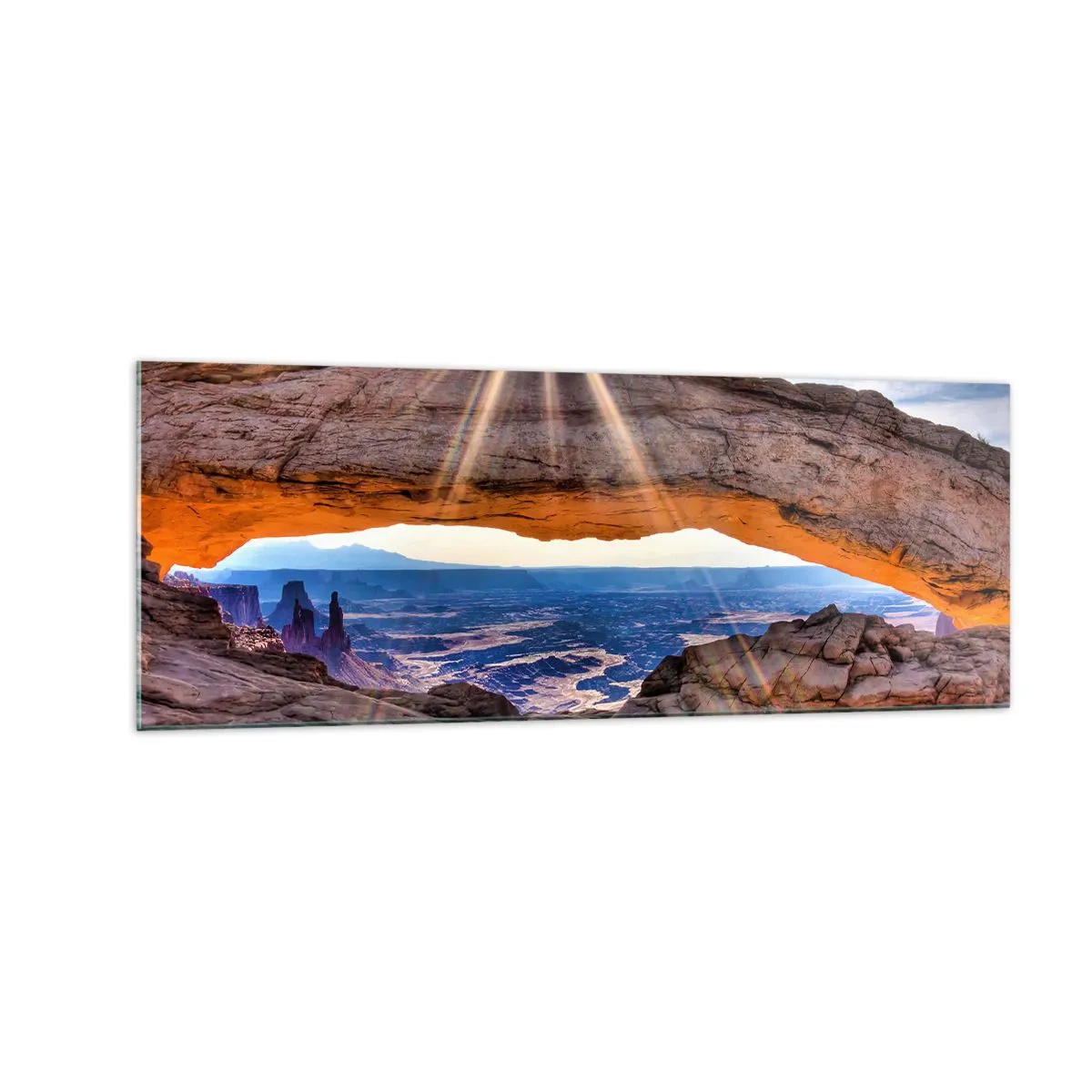 Obraz na skle - Skalní branou - 140x50 cm