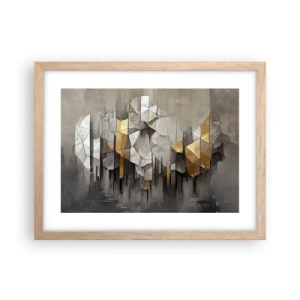 Plakát v rámu světlý dub - Kompozice z ledu a světla - 40x30 cm