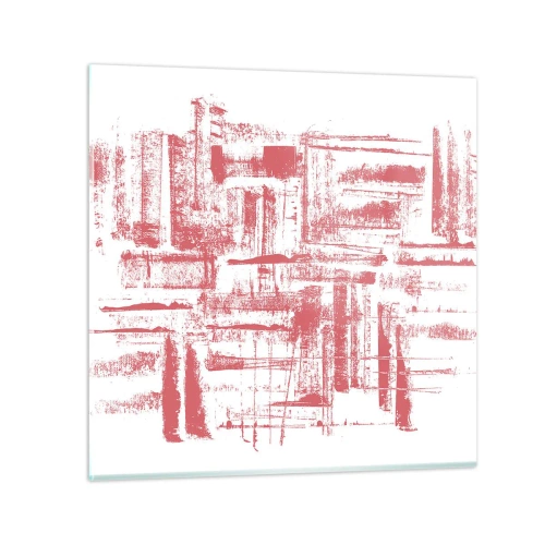 Obraz na skle - Červené město - 50x50 cm