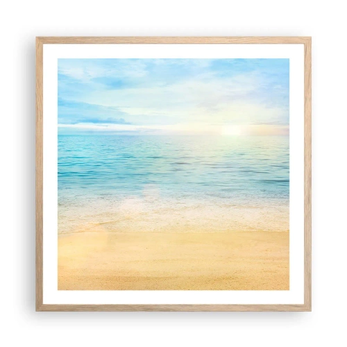 Plakát v rámu světlý dub - Velká modř - 60x60 cm