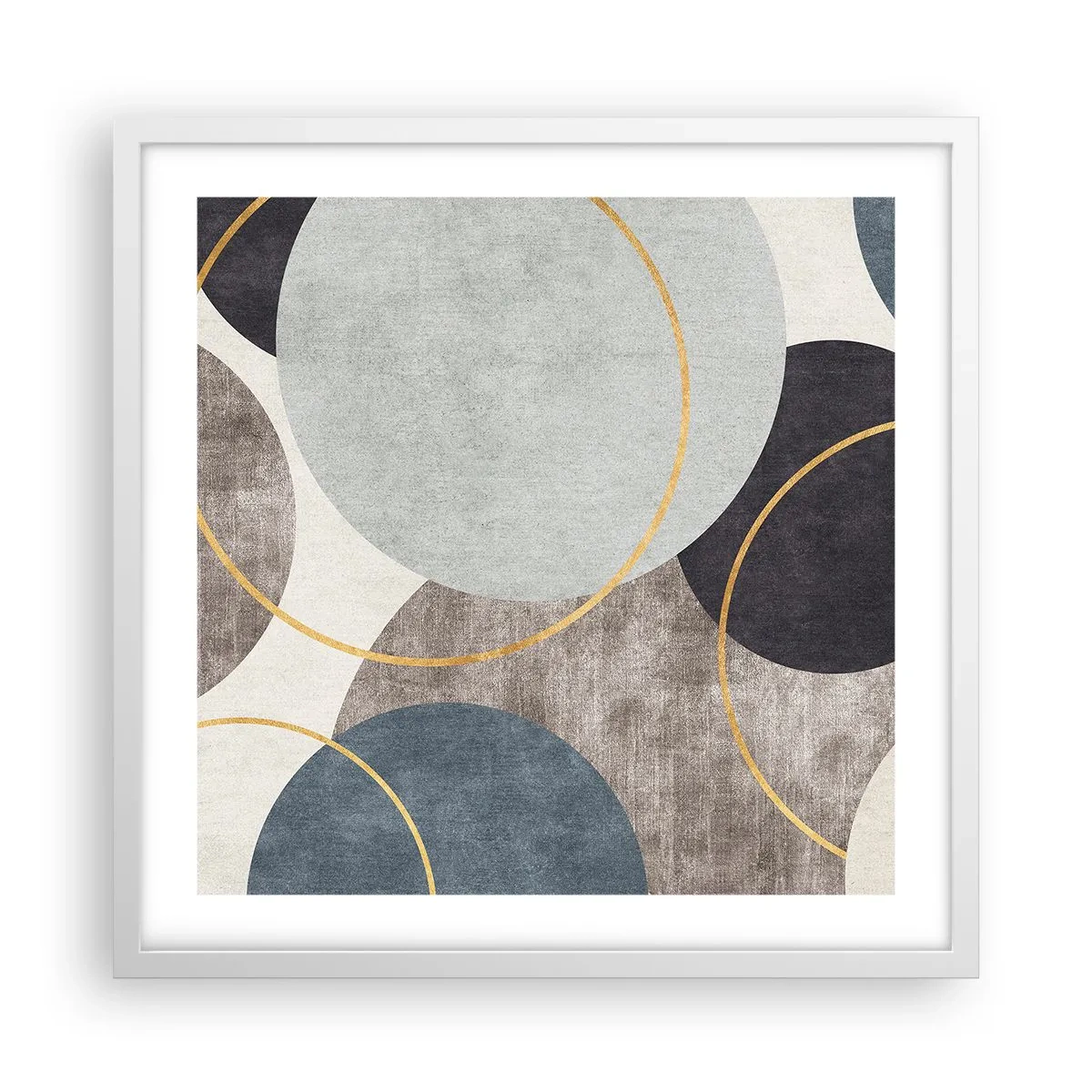 Plakát v bílém rámu - Kruh za kruhem - 50x50 cm