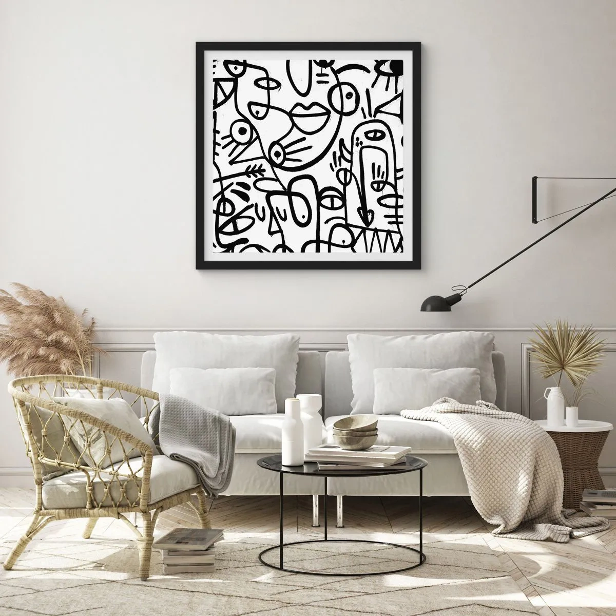 Plakát v černém rámu - Tváře a přeludy - 60x60 cm