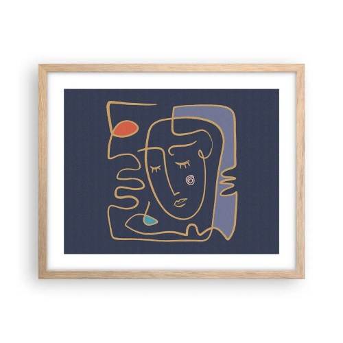 Plakát v rámu světlý dub - V zádumčivosti - 50x40 cm