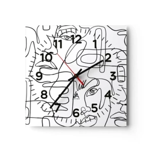Nástěnné hodiny - Ve spletených emocích - 40x40 cm