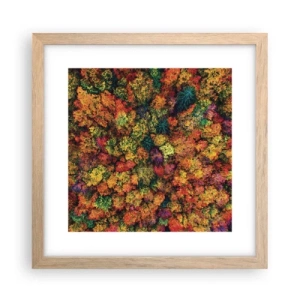 Plakát v rámu světlý dub - Kytice podzimních stromů - 30x30 cm