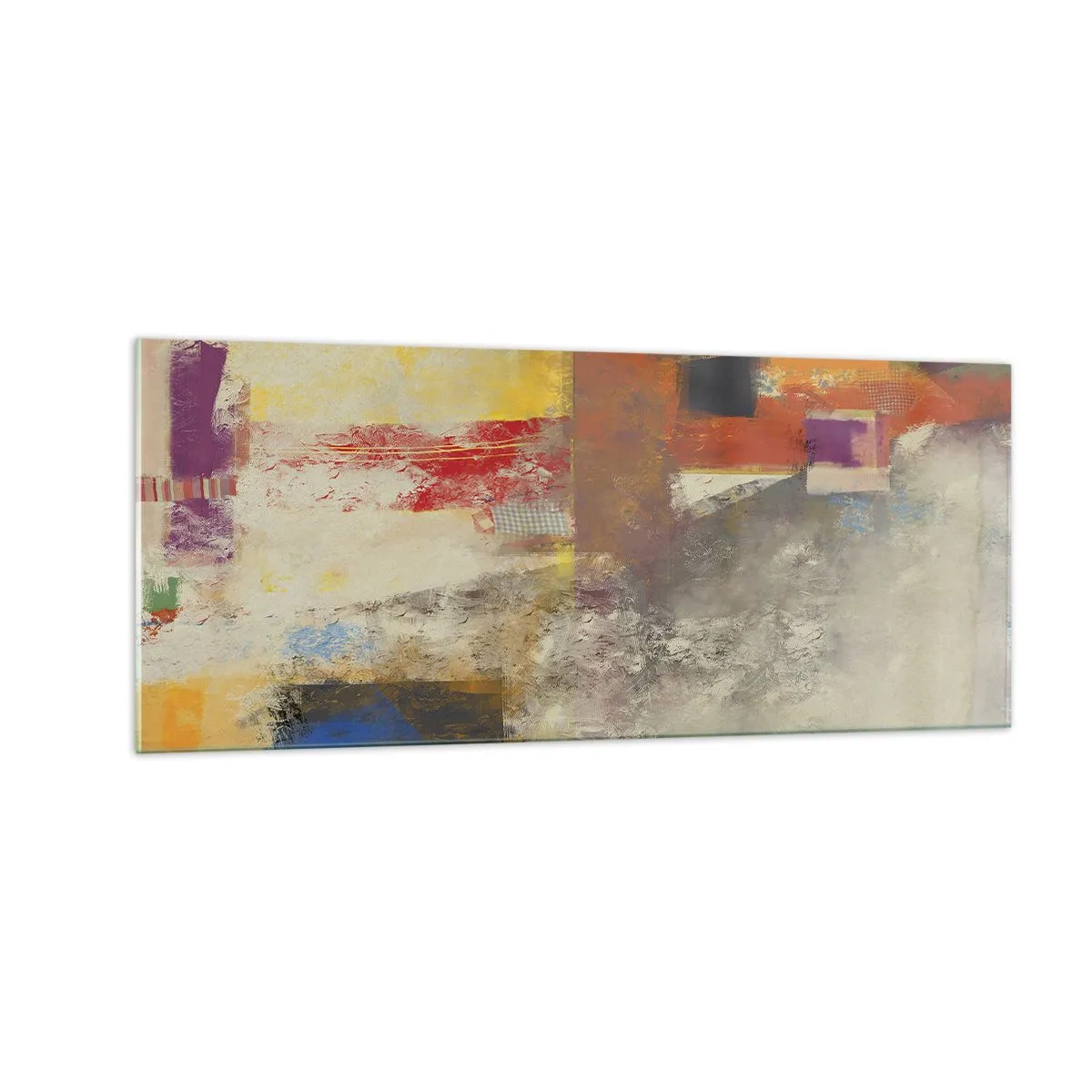 Obraz na skle - Geometrie barev - 100x40 cm