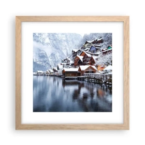 Plakát v rámu světlý dub - V zimní dekoraci - 30x30 cm
