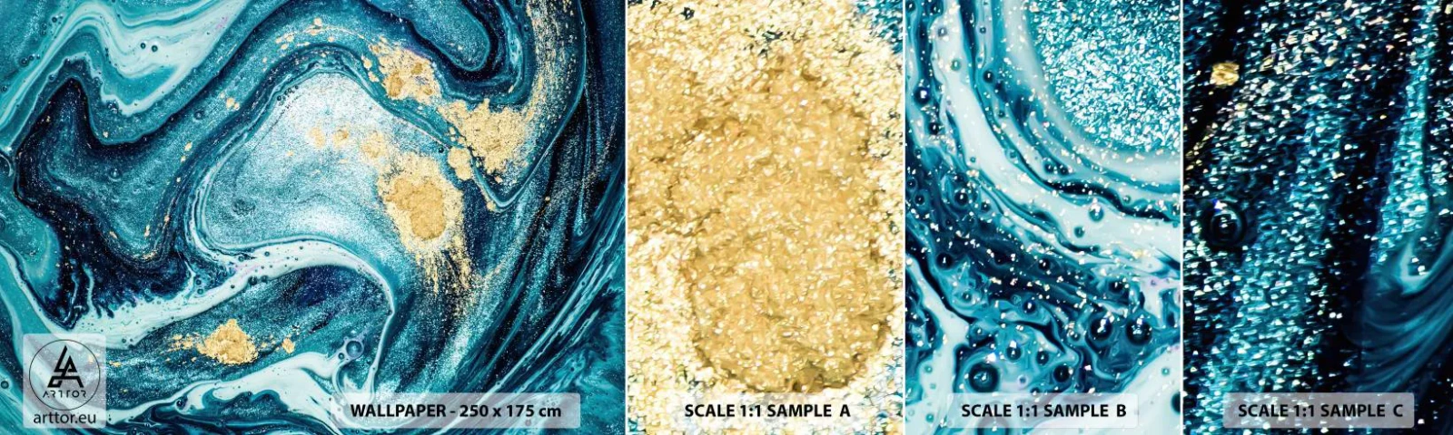 Vzor Fototapety Samolepicí Deluxe Sticker - Modrý vír - Abstrakce, Kus, Moderní vzor - 100x30 cm