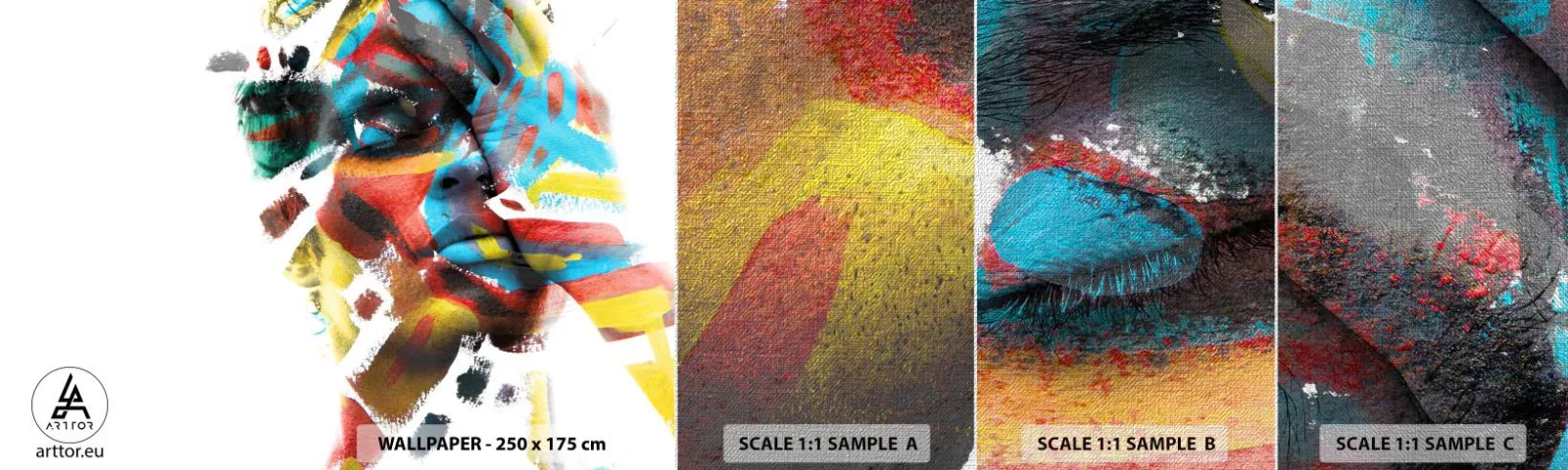 Vzor Fototapety Premium Canvas - Pestrá osobnost - Abstrakce, Kus, Grafika - 100x30 cm