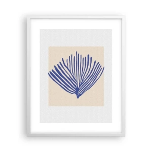 Plakát v bílém rámu - Modrý vějíř - 40x50 cm