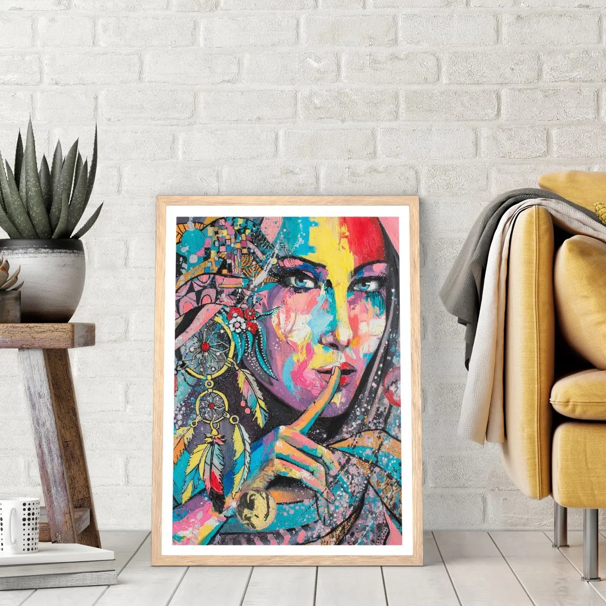 Plakát v rámu světlý dub - Mlč, než pochopíš - 61x91 cm