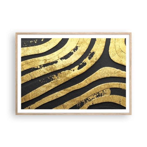 Plakát v rámu světlý dub - Vše plyne - 100x70 cm