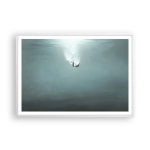 Plakát v bílém rámu - V objetí oceánu - 100x70 cm