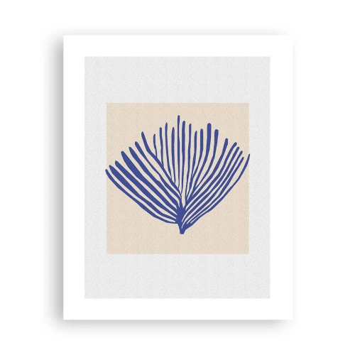 Plakát - Modrý vějíř - 40x50 cm