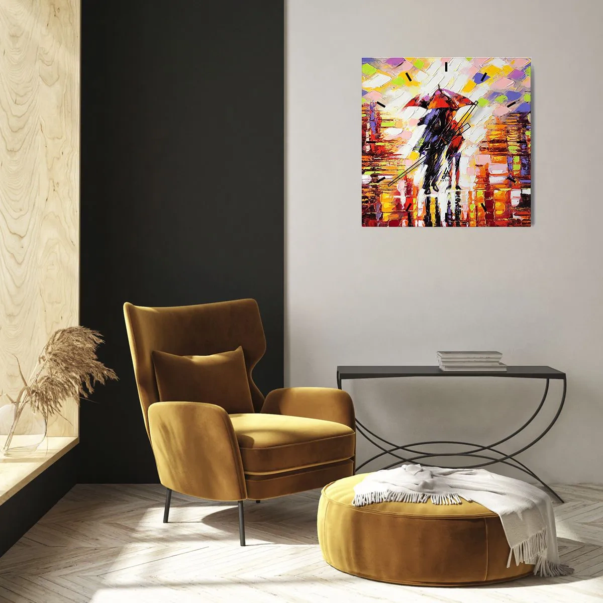 Nástěnné hodiny - Společně přes noc a déšť - 30x30 cm
