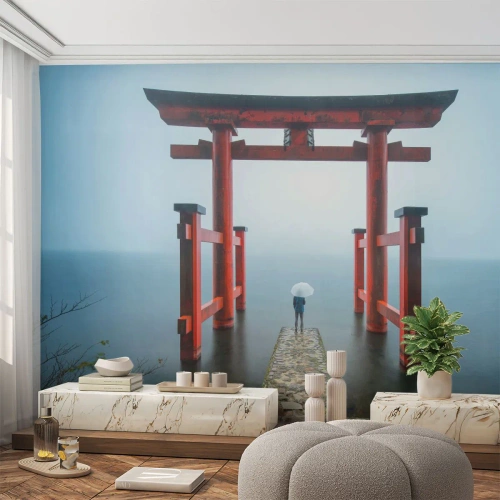 Fototapeta Samolepicí Deluxe Sticker - Japonské zamyšlení - Asie, Chrám Hakone, Japonsko - 100x70 cm