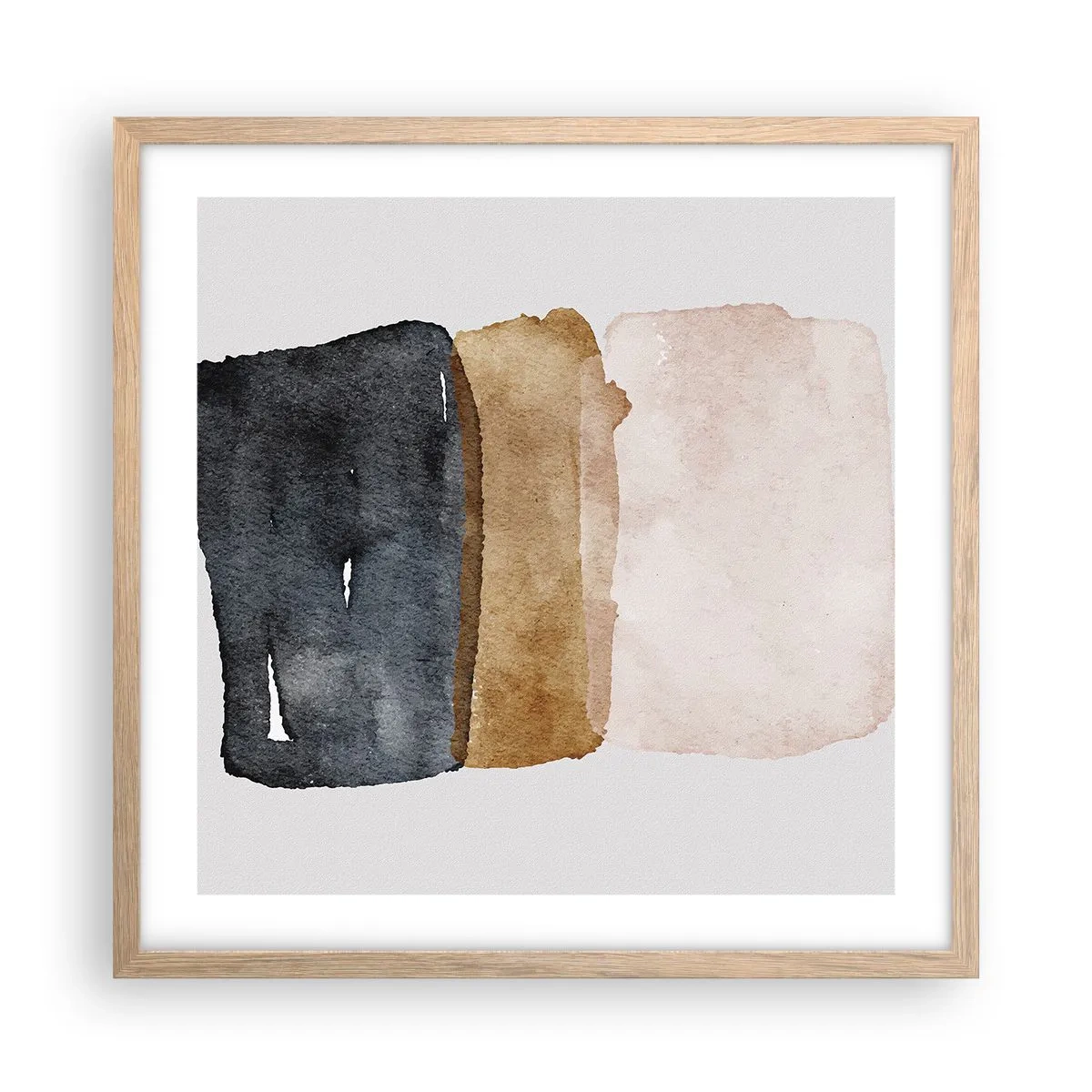 Plakát v rámu světlý dub - Kompozice zemitých barev - 50x50 cm