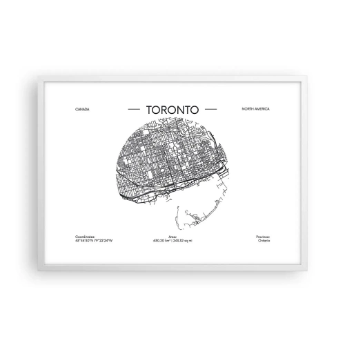 Plakát v bílém rámu - Anatomie Toronta - 70x50 cm