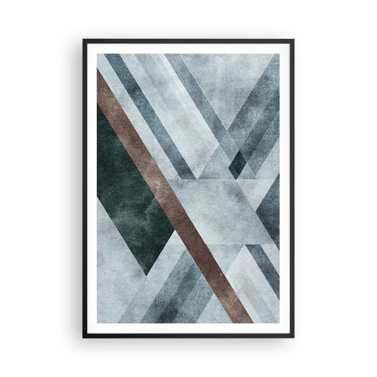 Plakát v černém rámu - Sofistikovaná elegance geometrie - 70x100 cm