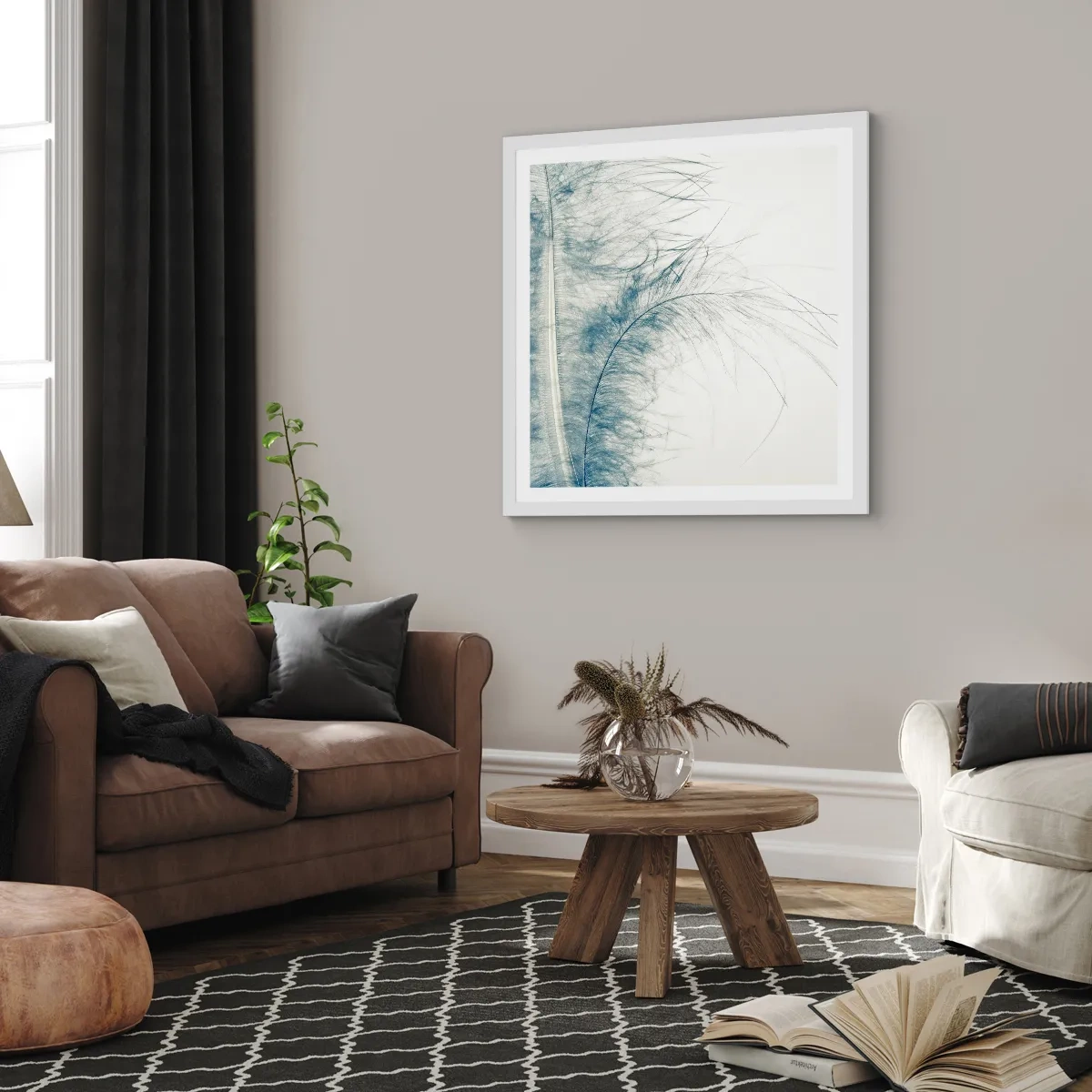 Plakát v bílém rámu - Šepot přírody - 30x30 cm